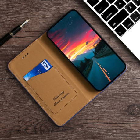 Чехол-книжка Grid Texture для Realme 9i/OPPO A76/A96 - синий