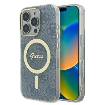 Оригинальный чехол Guess IML 4G MagSafe для iPhone 16 Pro Max - Blue