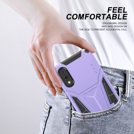 Противоударный чехол Super V Armor для Samsung Galaxy A03s - фиолетовый