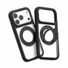 Силиконовый чехол Escase с прозрачной спинкой и магнитным держателем на iPhone 18 Pro Max — чёрный