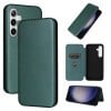 Чохол-книжка Carbon Fiber Texture на Samsung Galaxy S24 5G - зелений