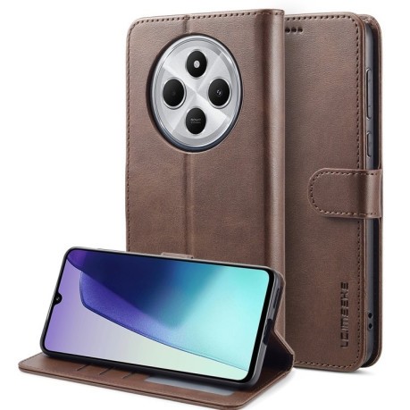 Чоловіча книжка LCIMEEKE Calf Texture на Xiaomi Redmi A4 5G - кавовий