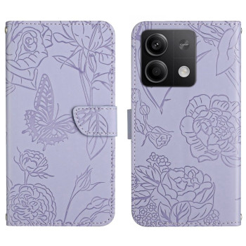 Чехол-книжка Skin Feel Butterfly Embossed для Xiaomi Redmi Note 14S/ 13 Pro 4G / POCO M6 Pro 4G   - фиолетовый