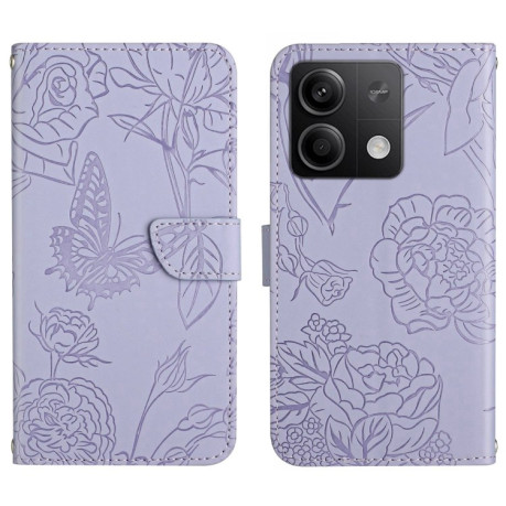 Чохол-книжка Skin Feel Butterfly Embossed для Xiaomi Redmi Note 13 Pro 4G / POCO M6 Pro 4G   - фіолетовий