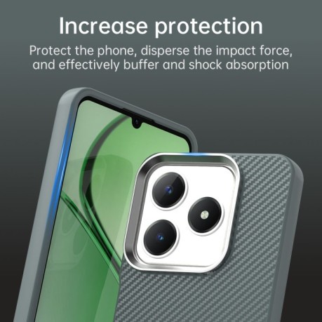Ударозахисний чохол HMC Carbon Fiber Series IMD на Realme C61/C63/Note 60/Note 60x - сірий
