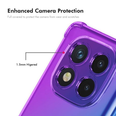 Противоударный чехол ENKAY Clear для Xiaomi Redmi Note 14 Pro 4G - розово-синий