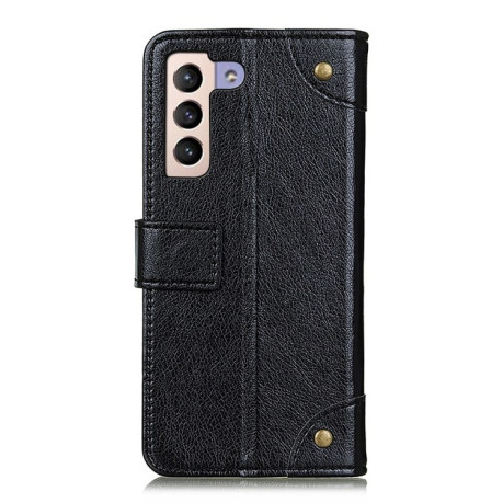 Чехол-книжка Copper Buckle Nappa Texture на Samsung Galaxy S22 Plus 5G - черный
