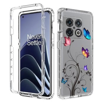 Протиударний чохол Transparent Painted для OnePlus 10 Pro - Tree Butterflies