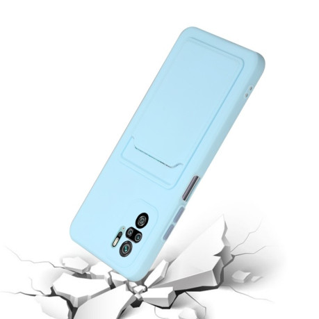 Противоударный чехол Card Slot Design на Xiaomi Redmi Note 10/10s/Poco M5s - голубой