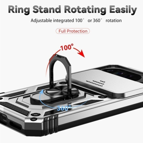 Протиударний чохол Sliding Camshield для Google Pixel 9 Pro - сріблястий