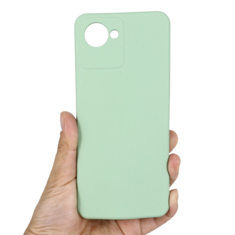 Силиконовый чехол Solid Color Liquid Silicone на Realme C30 - зеленый