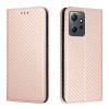 Чехол-книжки Carbon Fiber для Xiaomi Redmi Note 12 4G - розовое золото
