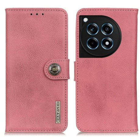 Чохол-книжка KHAZNEH Cowhide Texture на OnePlus 12R/Ace 3 - рожевий