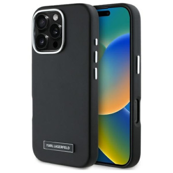 Оригинальный чехол Karl Lagerfeld FW Metal Plate MagSafe для iPhone 16 Pro Max - Black