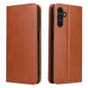 Шкіряний чохол-книжка Fierre Shann Genuine leather для Samsung Galaxy A55 5G - коричневий