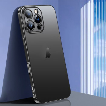 Чехол SULADA Electroplating Frosted TPU на iPhone 16 Pro - черный