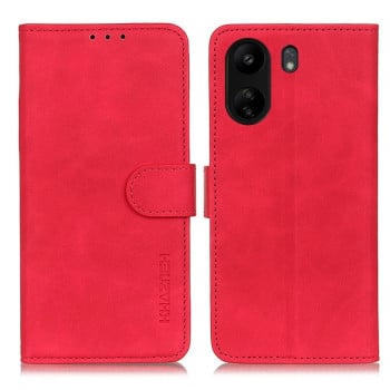 Чохол-книжка KHAZNEH з матовою фактурою Cowhide та магнітним хлястиком на Xiaomi Redmi 13C/Poco C65/Poco C65 - червоний