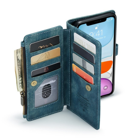 Кожаный чехол-кошелек CaseMe-C30 для iPhone 11 - синий