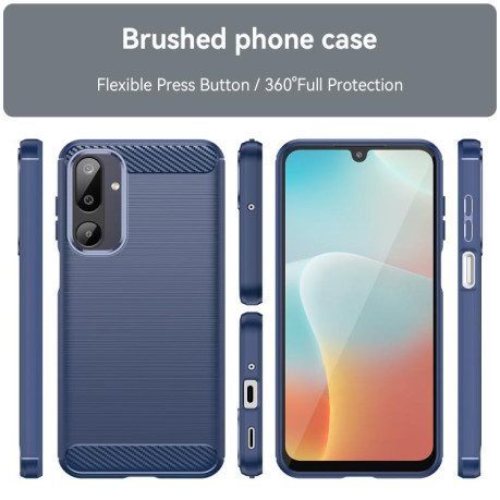 Протиударний чохол Brushed Texture Carbon Fiber Samsung Galaxy M16 5G - синій