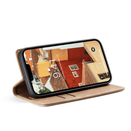 Кожаный чехол CaseMe-013 Multifunctional на iPhone 15 Plus - коричневый