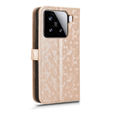 Чохол-книжка Honeycomb Dot для Xiaomi 15 Pro - золотий