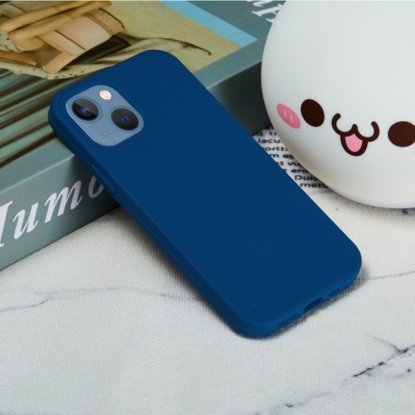 Силиконовый чехол Solid Color Liquid на iPhone 15 - синий