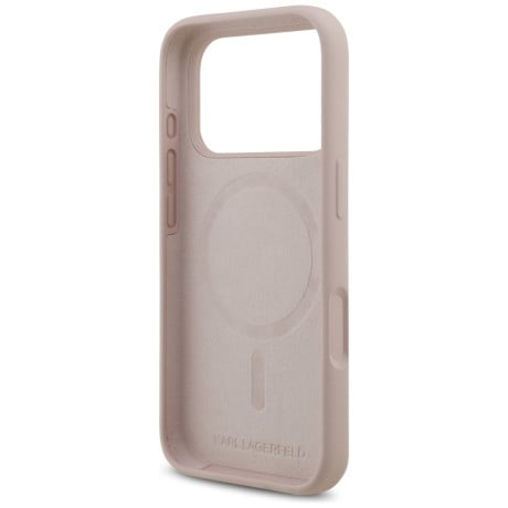 Оригінальний силіконовий чохол Karl Lagerfeld Silicone Karl&amp;Choupette Ring із MagSafe на iPhone 17 Pro - Pink