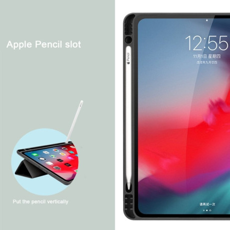 Чохол-книжка Three-folding Flip Magnetic Premium PU Leather на iPad Pro 11 inch 2018/Air 10.9 2020-сірий