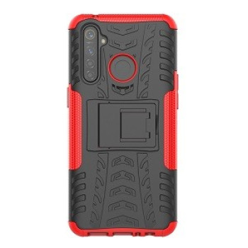 Протиударний чохол Tire Texture на Realme 5 Pro/Realme Q - червоний