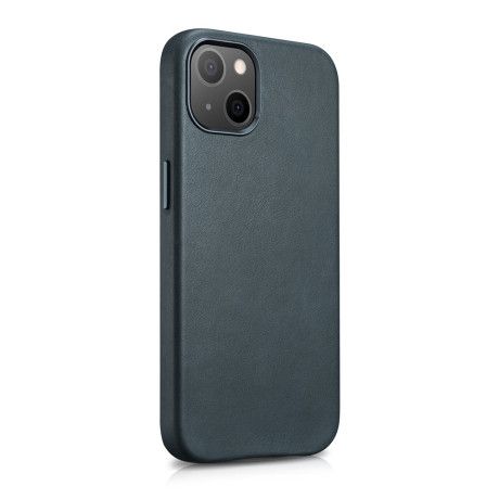 Шкіряний чохол iCarer Leather Oil Wax (MagSafe) для iPhone 13 mini - синій