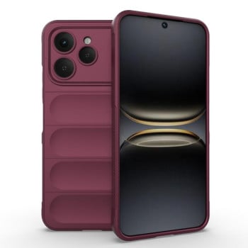 Силиконовый чехол Magic Flannel на Tecno Spark 40 4G Global — бордовый