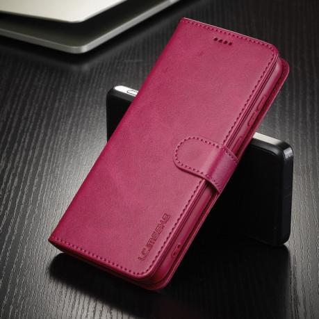 Чехол книжка LCIMEEKE Calf Texture на Samsung Galaxy A16 5G - красный