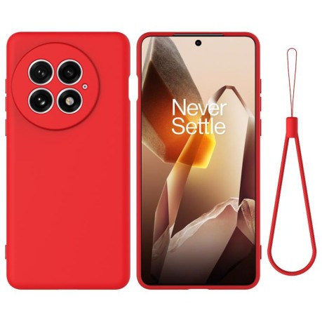 Силиконовый чехол Solid Color Liquid Silicone на OnePlus 13 - красный