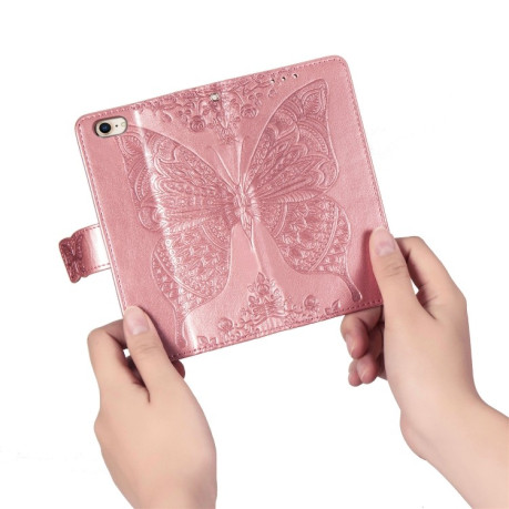 Чохол-книжка Butterfly Love Flower Embossed на iPhone SE 3/2 2022/2020/7/8 - рожеве золото