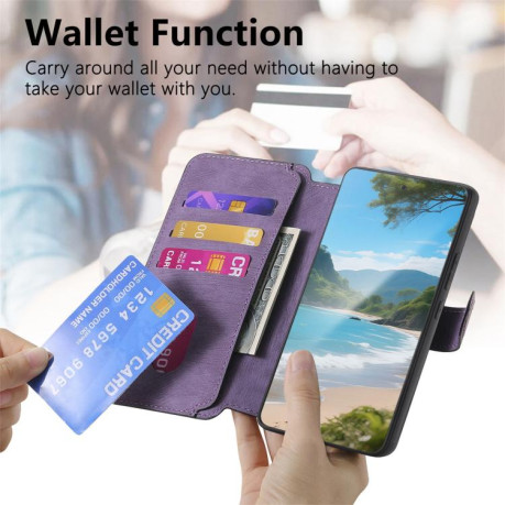 Чохол-книжка CaseNeo MagSafe RFID Anti-theft Retro Leather на OPPO Reno15 Pro 5G Global — фіолетовий