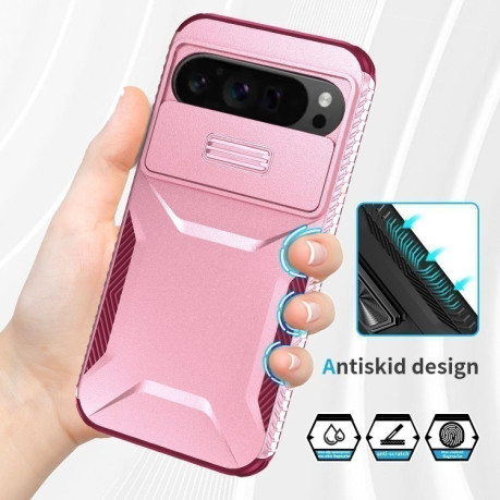 Протиударний чохол Sliding Camshield для Google Pixel 9 Pro XL - Pink + Rose Red