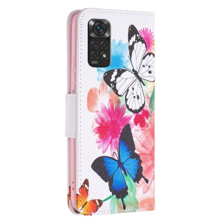 Чехол-книжка Colored Drawing Pattern Invisible для Xiaomi Redmi Note 12S 4G / Note 11 - Two Butterflies