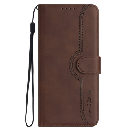 Чехол-книжка Skin Feel Heart Amile для Infinix Smart 8 - коричневый