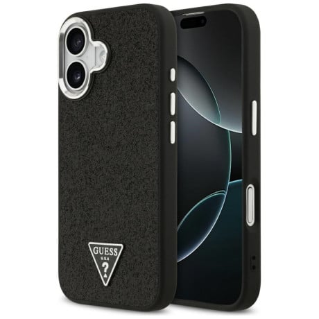 Оригінальний чохол Guess Glitter Triangle Logo з MagSafe на iPhone 17 - Black