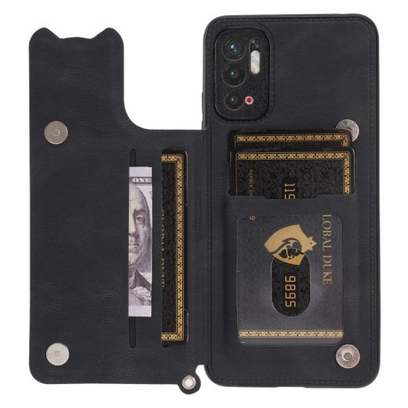 Противоударный чехол Mandala with Card Slot для Xiaomi Poco M3 Pro/Redmi Note 10 5G/10T/11 SE - черный
