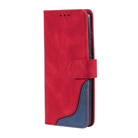 Чехол-книжка Three-color Stitching для Samsung Galaxy A03s - красный
