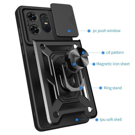 Противоударный чехол Camera Sliding для Motorola Edge 50 Pro Global - синий