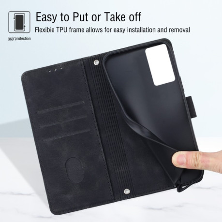 Чехол-книжка Skin-feel Embossed для Vivo S10e 5G / V23e 4G&amp;5G / Y75 4G - черный