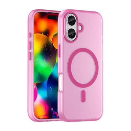 Протиударний чохол MagSafe Frosted Translucent TPU+PC для iPhone 17 - рожевий