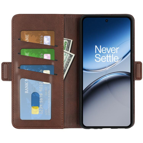 Чохол-книжка Dual-side Magnetic Buckle для OnePlus Nord 4 - коричневий