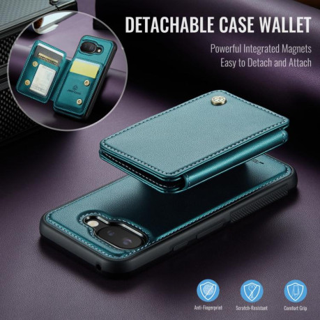 Чехол JEEHOOD J05 Business Magnetic Style RFID Leather для Google Pixel 9a - синий