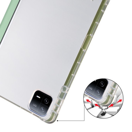 Чехол-книжка 3-fold Clear TPU Smart Leather для Xiaomi Pad 7 / 7 Pro - зеленый