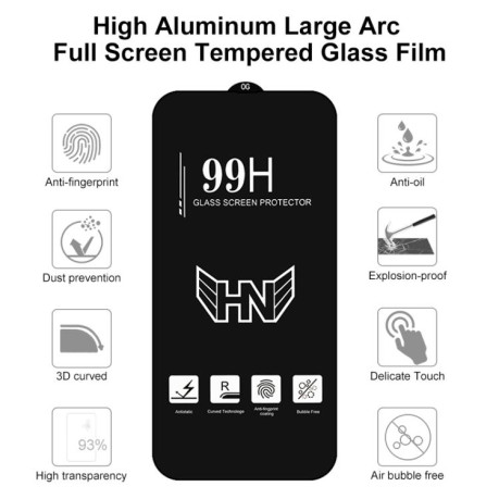 Захисне скло High Aluminum Large Arc Full Screen для Xiaomi Poco M6 Pro 4G