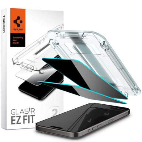 Комплект защитного стекла Spigen Glas.Tr &quot;EZ Fit&quot; для iPhone 15 Pro Max Privacy