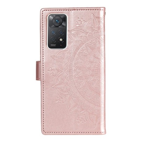 Чехол-книжка 7-petal Flowers Embossing для Xiaomi Redmi Note 12 Pro 4G/11 Pro Global(4G/5G)/11E Pro 4G Global - розовое золото